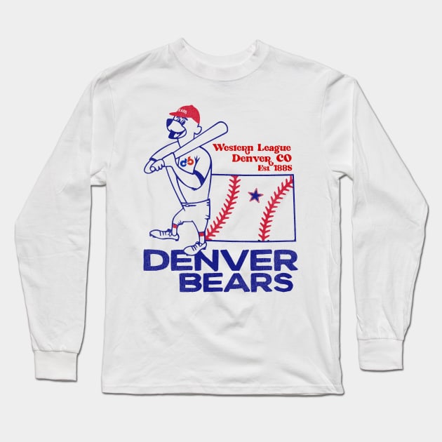 Defunct Denver Bears League Baseball Team Long Sleeve T-Shirt by Defunctland